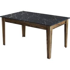 Hanah Home Milan Walnut Black Dining Table 88x145cm