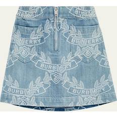 Burberry Kjolar Burberry Girls Blue Oak Leaf Crest Skirt - Blue