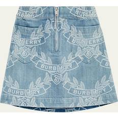 Burberry Kids Bedruckter Jeansrock blau