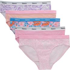 Purple Panties Children's Clothing Hanes Girls Originals Cotton Stretch Hipster 5-Pack Sizes 6-16