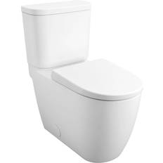 Toilets Grohe Essence 2-Piece 1.28 GPF Single Flush Elongated Toilet with Right Hand Trip Lever in Alpine White, Seat Included