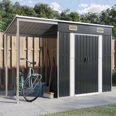 vidaXL Gartenhaus mit Schleppdach Anthrazit 277 x 110,5 x 181 cm (Gebäudefläche )