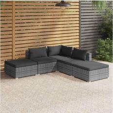 Polyrattan lounge vidaXL 5-tlg. Lounge-Set