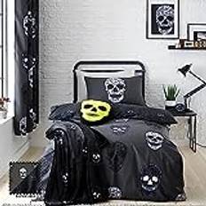 Catherine Lansfield Skulls Halloween Duvet Cover Grey, Black