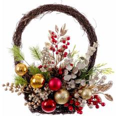 Rattan Dekorationer BigBuy Christmas Multifarvet Rattan Plastik 40 cm Julepynt