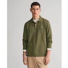 Gant Green Polo Shirts Gant Men Shield Piqué Rugger Green