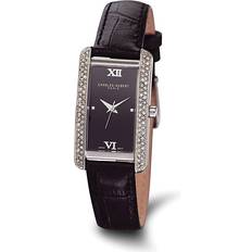 Swarkovski Wrist Watches Charles Hubert Ladies Black Leather Band