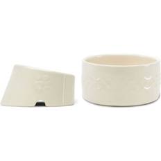 Scruffs Set of 2 Flat Faced Dog Bowls Cream