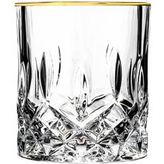 Old fashion whiskey glass Lorren Home Trends Opera Gold Collection Double Old Fashion Rim Whiskey Glass