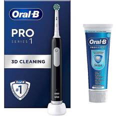 Oral-B Pro 1 Black Electric Toothbrush and Toothpaste 75ml