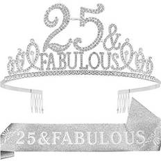 Disposable Plates on sale Meant2Tobe 25Th Birthday Gifts For Women25Th Birthday Tiara And Sash Silver 2