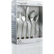 MegaChef Gibbous 20 Piece Flatware Utensil for 4 in Matte Silver Cutlery Set 20pcs