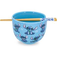 Bols de petit-déjeuner Silver Buffalo Disney Lilo & Stitch 20-Ounce Ramen Bowl and Chopstick Set Bol de petit-déjeuner