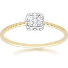 Anillo de compromiso Anillos Gemondo Pave Square Ring - Gold/Diamonds