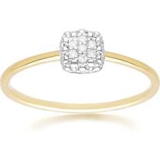 Pave Square Ring - Gold/Diamonds