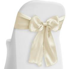 Elegant Satin Chair Cover Sash by Lann's Linens Ivory