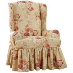 Loose Chair Covers Waverly Fit Ballad Bouquet Wing Loose Chair Cover Beige