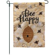 Interior Details Goods Bee Happy 2-Sided Burlap Garden Flag