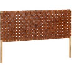 LaForma Calixta Solid Teak Wood And Leather For 150 Cm Beds - Brown Headboard