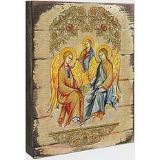 Decorative Items DesignoCracy G Debrekht Inspirational Icon Old Testament Trinity Painting on Figurine