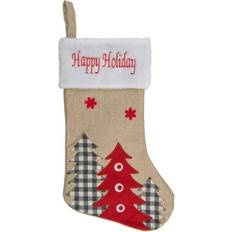 Beige Stockings Northlight Burlap "Happy Holidays" Forest Stocking