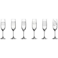 Noir Flûtes à Champagne Leonardo Lot de 6 Coupes Gravées 130 ml - Transparent Flûte à Champagne