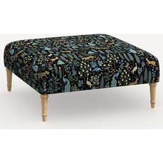 Skyline Furniture Rifle Paper Cloth Greenwich Upholstered Ottoman Linen/Wood Room Divider