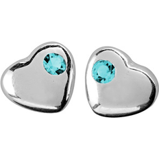 Nordahl Jewellery Sølv Ørestikker m/Hjerter m/Lyseblå Zirkonia 369 070