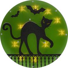 Zwart Decoraties Northlight 13.75" Lighted Black Cat Halloween Window Silhouette Decoration