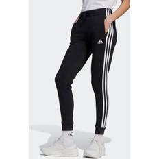 Adidas Women Pants Adidas Essentials 3-Stripes Fleece Pants Black Womens