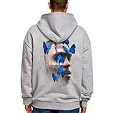 5XL - Unisex Tröjor Mister Tee herr Le Papillon Heavy Oversize Hoody, GRÅ