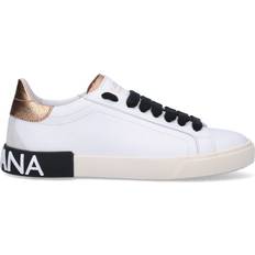 Dolce & Gabbana Lavtop Sneakers Hvide/Sorte/Guldtonede Portofino