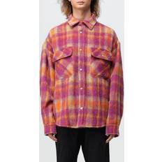 Men - Polyamide Shirts Palm Angels Jackets BURGUNDYBEIGE IT