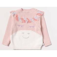 3-6M Hoodies Stella McCartney Kids Baby Fringed Cotton Sweater - Pink