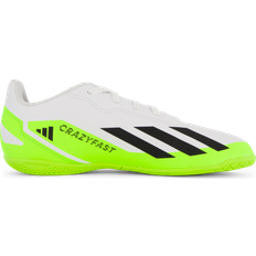 Indendørs fodboldsko børnesko adidas Junior X Crazyfast .4 IN - Cloud White/Core Black/Lucid Lemon