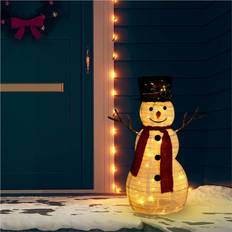 Blanco Decoraciones vidaXL Decorative Christmas Snowman Figure with LED Luxury Fabric 23.6" Decoración