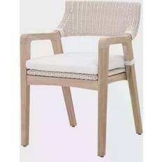 Benzara BM217377 Wicker Woven Arm Lounge Chair