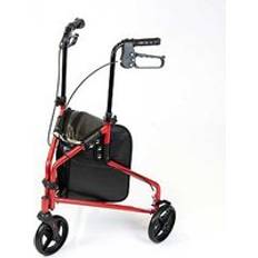 Walkers NRS Healthcare 3 Wheel Steel Rollator Red