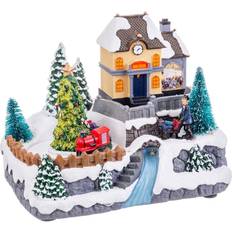 Pueblos Navideños BigBuy Christmas Navideío Multicolor Poliresina 20.5 x 15 x 16.3 cm Adorno de Árbol de Navidad