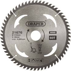 Power Tool Accessories Draper TCT Circular Saw Blade for Wood, 210 x 30mm, 60T