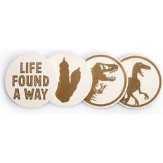 Beige Posavasos Jurassic Park Coasters - - Set of 4 Posavasos 4pcs