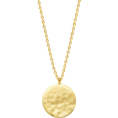 Estella Bartlett Hammered Disc Pendant Necklace - Gold