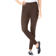 6XL - Women Pants & Shorts Woman Within Women's Stretch Cotton Legging - Chocolate