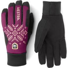 Lilla Hansker Hestra Women's XC Primaloft 5-Finger - Bordeaux Print