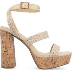 Platform Heeled Sandals Journee Collection Sienne - Natural