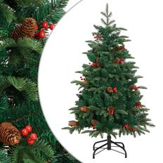 Plastgran 150 cm vidaXL Plastgran röda bär gångjärn Julgran 150cm