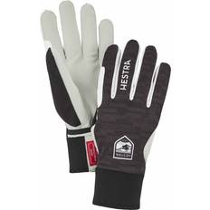 Polyester Hansker Hestra Windstopper Active Grip 5 Finger Gloves - Black Print