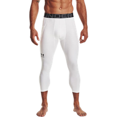 3XL Tights Under Armour Men's HeatGear 3/4 Leggings - White/Black