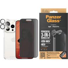 Bildschirmschutz PanzerGlass 3-in-1 Privacy Protection Pack for iPhone 15 Pro