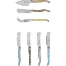 Cheese Knives French Home Laguiole 7-Piece Mother of Pearl Spreader Cheese Knife